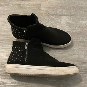Silver beaded sneaker booties